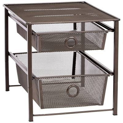 Latest Deal On AmazonBasics 2-Tier Sliding Drawers Basket Storage Organizer - Dealsified
