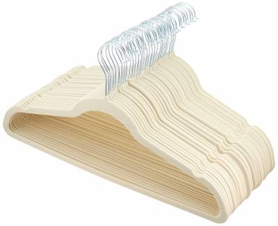 Latest Deal On AmazonBasics Velvet Suit Hangers, 30-Pack, Ivory - Dealsified