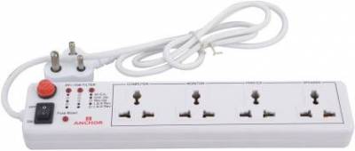 Anchor by Panasonic Spike Guard - 4 Universal Shutter Socket Latest Deal On Anchor by Panasonic Spike Guard - 4 Universal Shutter Socket - Dealsified