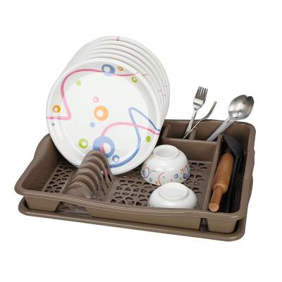 Kolorr Modern Design Plastic Dish Rack with Tray - Big Size (Brown) Latest Deal On Kolorr Modern Design Plastic Dish Rack with Tray - Big Size (Brown) - Dealsified