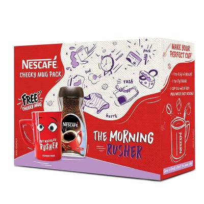 Latest Deal On Nescafé Cheeky Mug Kit Pack Classic Instant Coffee with Free Morning Rusher Cheeky Mug Limited Edition - Dealsified