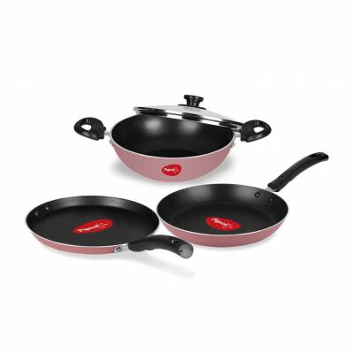 Latest Deal On Pigeon by Stovekraft Basics Aluminium Non-stick Cookware Set - Dealsified