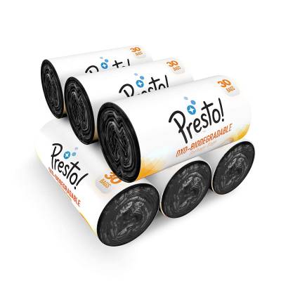 Latest Deal On Presto! Oxo-Biodegradable Garbage Bags 30 bags/roll (Pack of 6) - Dealsified