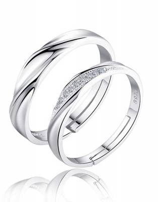 Latest Deal On karatcart Platinum Plated Silver Crystal Elegant Couple Adjustable Ring - Dealsified