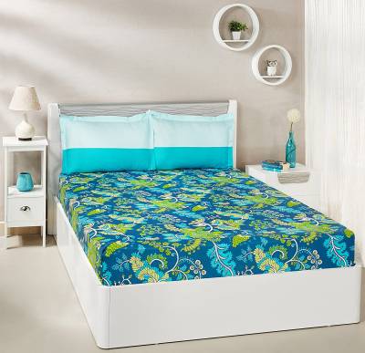 Latest Deal On Amazon Brand - Solimo Floral Foliage 144 TC 100% Cotton Double Bedsheet - Dealsified