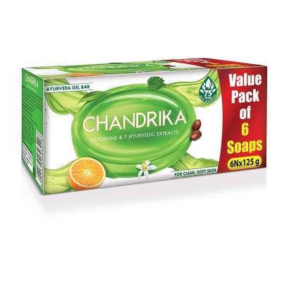 Latest Deal On Chandrika Glycerine Ayurveda Gel Bar, 125g (Pack of 6) - Dealsified