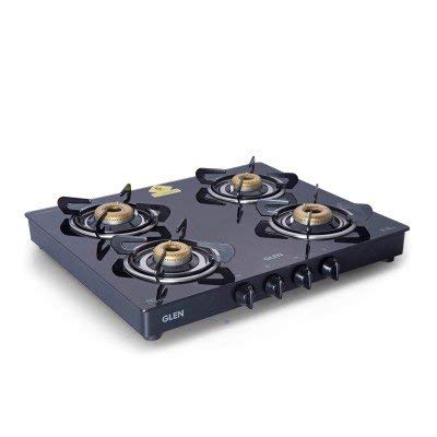 Latest Deal On GLEN 1041 GT Glass 4 Forged Brass Burner Gas Stove - Dealsified