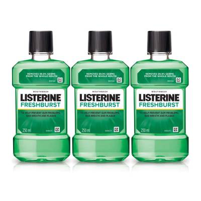 Latest Deal On Listerine Fresh Burst Mouthwash 250ml (Buy 2 Get 1 Free) - Dealsified