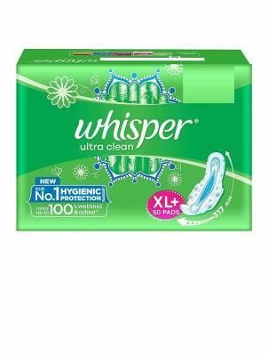 Whisper Ultra Clean Sanitary Pads for Women, XL+ 50 Napkins Latest Deal On Whisper Ultra Clean Sanitary Pads for Women, XL+ 50 Napkins - Dealsified