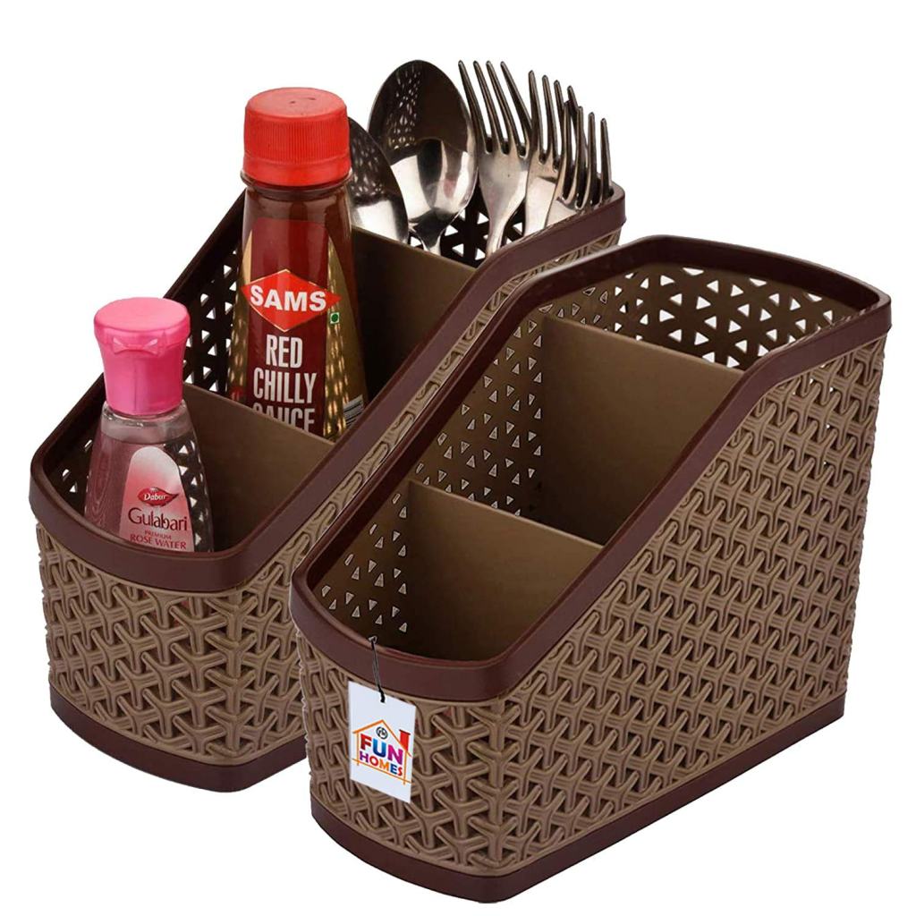 Latest Deal On Fun Homes 2 Piece Plastic Compact Storage Basket - Dealsified