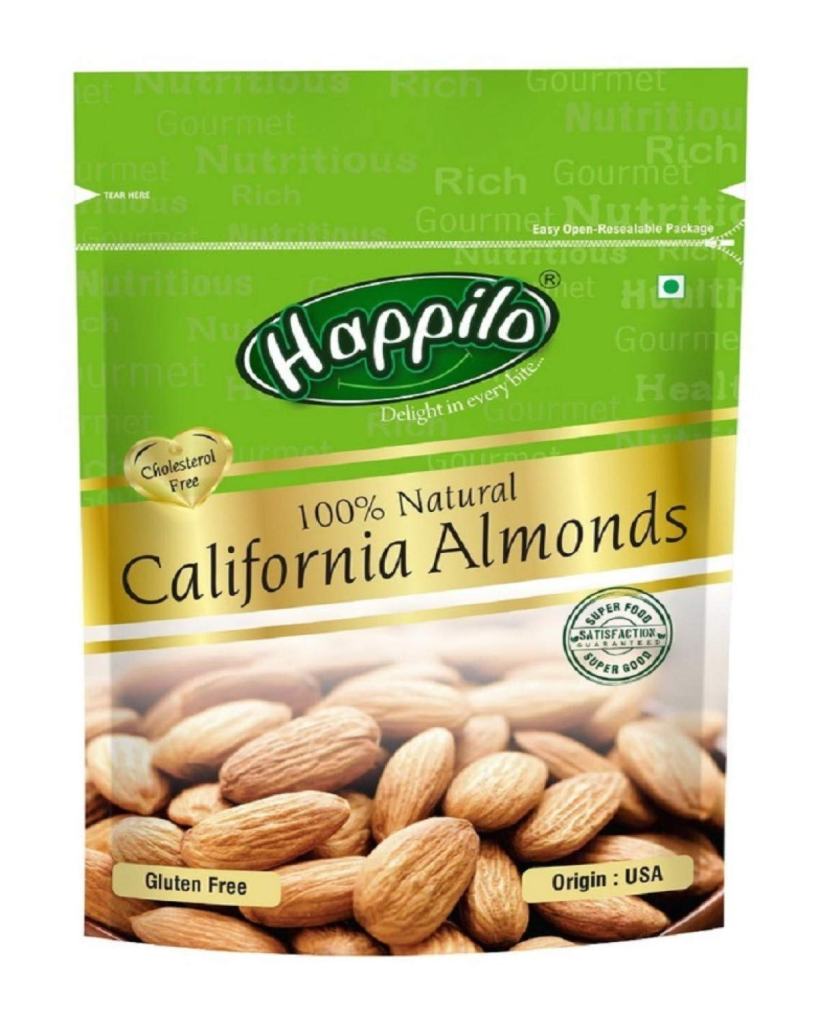 Latest Deal On Happilo 100% Natural Premium Californian Almonds, 200g (Pack of 2) - Dealsified