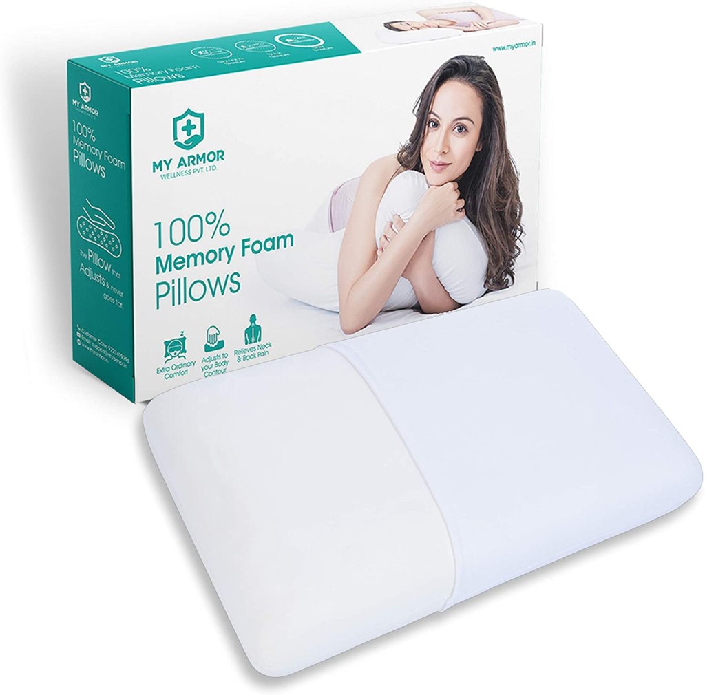 MY ARMOR Orthopedic Memory Foam Pillow for Comfortable Sleep, King Size Latest Deal On MY ARMOR Orthopedic Memory Foam Pillow for Comfortable Sleep, King Size - Dealsified