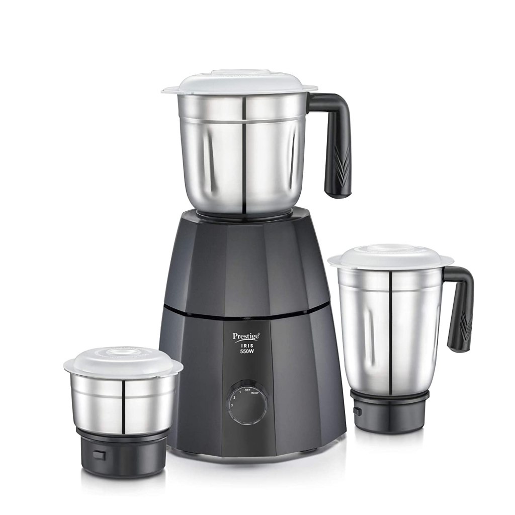 Latest Deal On Prestige IRIS Mixer Grinder, 550 W, with 3 Stainless Steel Jars - Dealsified