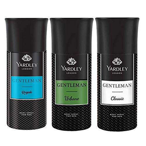 Latest Deal On Yardley London Gentleman Range Deo Body Spray Tripack (Classic + Urbane + Royale) for Men - Dealsified