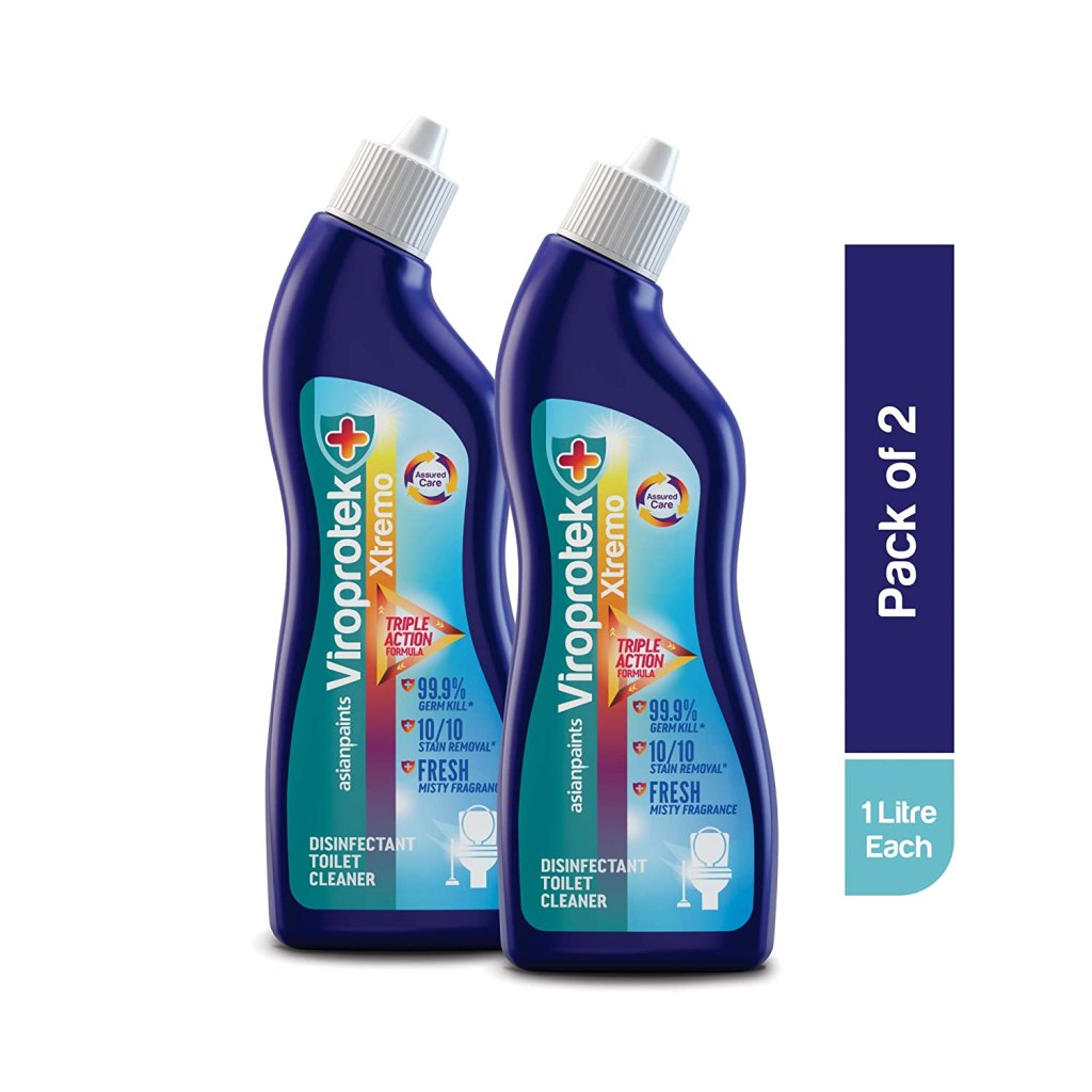 Asian Paints Viroprotek Xtremo Disinfectant Toilet Cleaner - 1 L (Pack of 2) Latest Deal On Asian Paints Viroprotek Xtremo Disinfectant Toilet Cleaner - 1 L (Pack of 2) - Dealsified