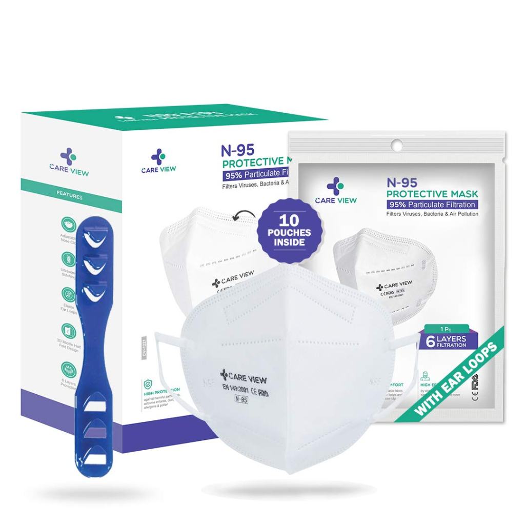 Latest Deal On CARE VIEW Non-Woven Fabric Reuseable N95 Mask (Pack Of 10) - Dealsified