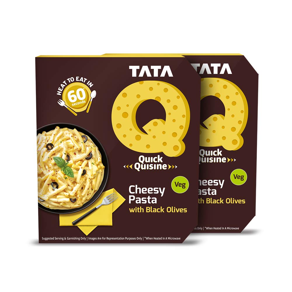 Latest Deal On Tata Q Cheesy Pasta with Black Olives, 2 x 290 g - Dealsified