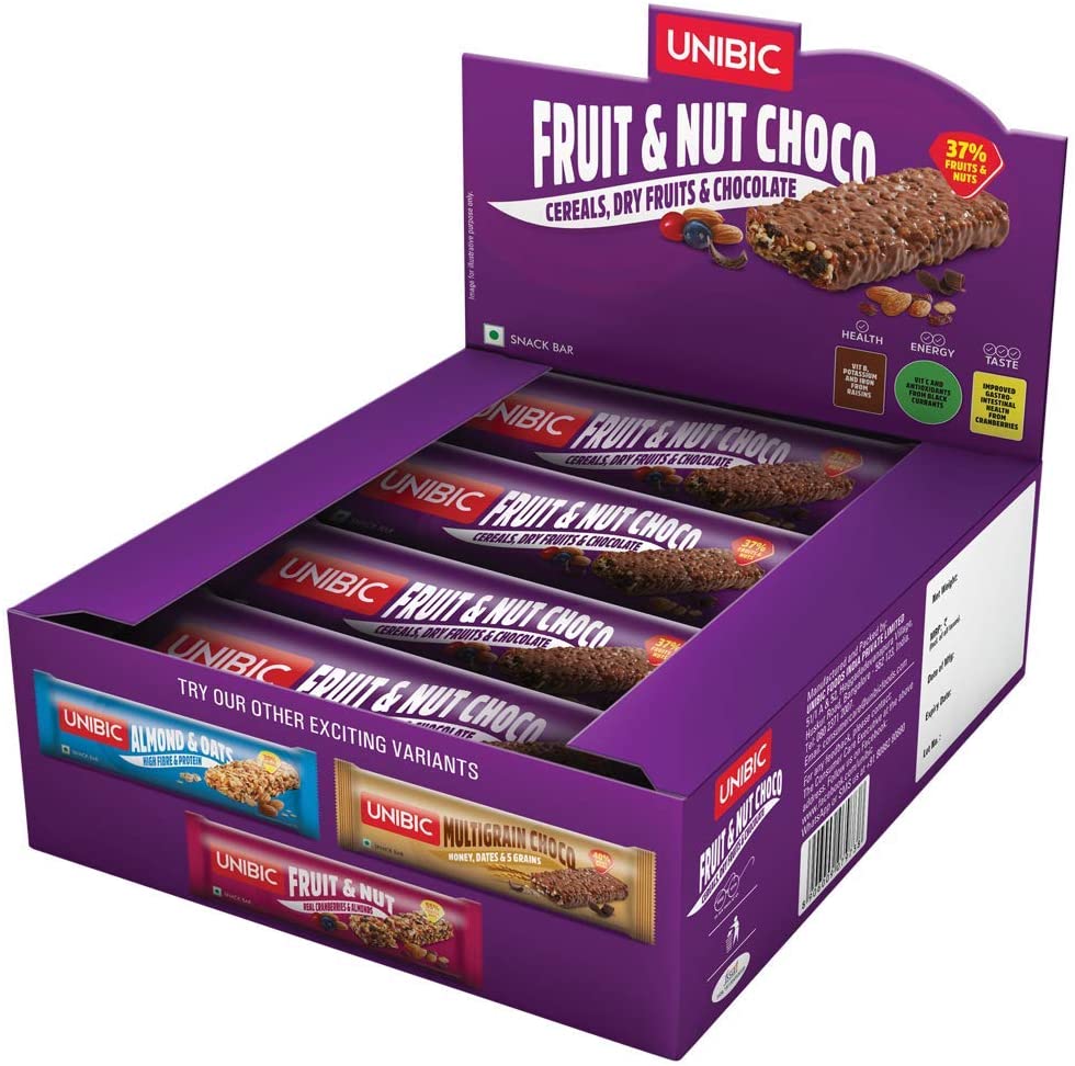 Latest Deal On Unibic Snack Bar Fruit & Nut Choco, 12 x 30 g - Dealsified