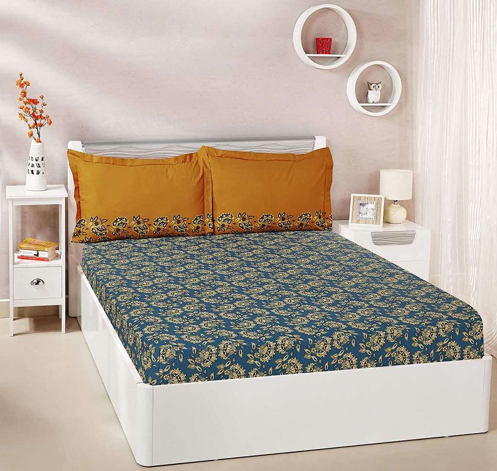 Amazon Brand - Solimo Ditsy Dale 144 TC 100% Cotton Double Bedsheet with 2 Pillow Covers Latest Deal On Amazon Brand - Solimo Ditsy Dale 144 TC 100% Cotton Double Bedsheet with 2 Pillow Covers - Dealsified