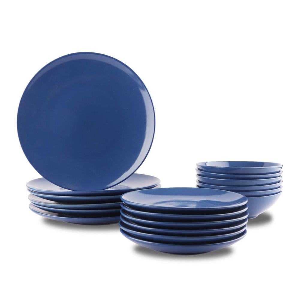 Latest Deal On AmazonBasics 18-Piece Stoneware Dinnerware Set - Dealsified