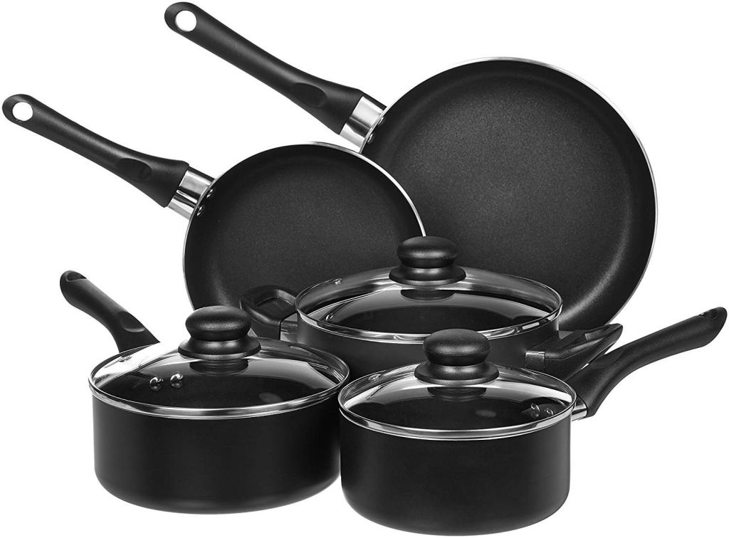 Latest Deal On AmazonBasics 8-Piece Non-Stick Cookware Set - Dealsified