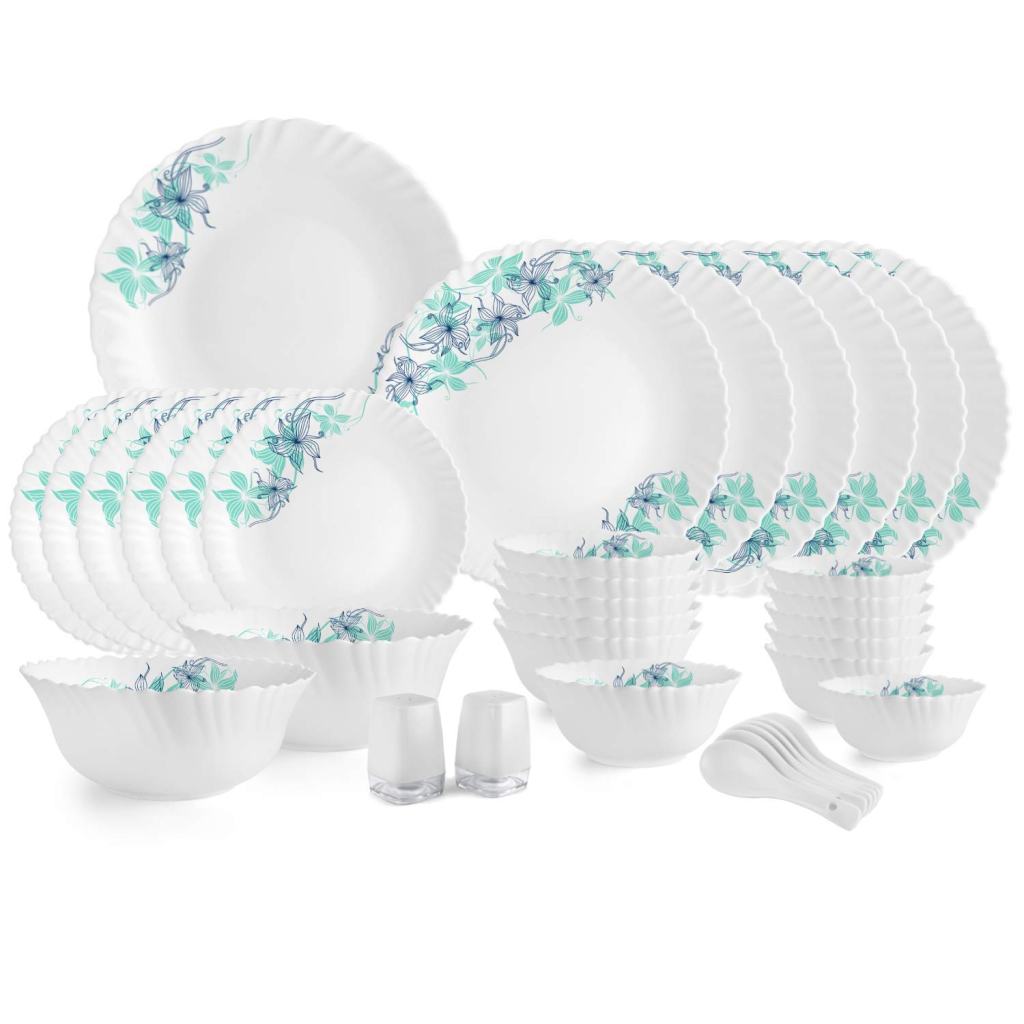 Latest Deal On Cello Opalware Dazzle Blue Buster Dinner Set, 35Pcs - Dealsified
