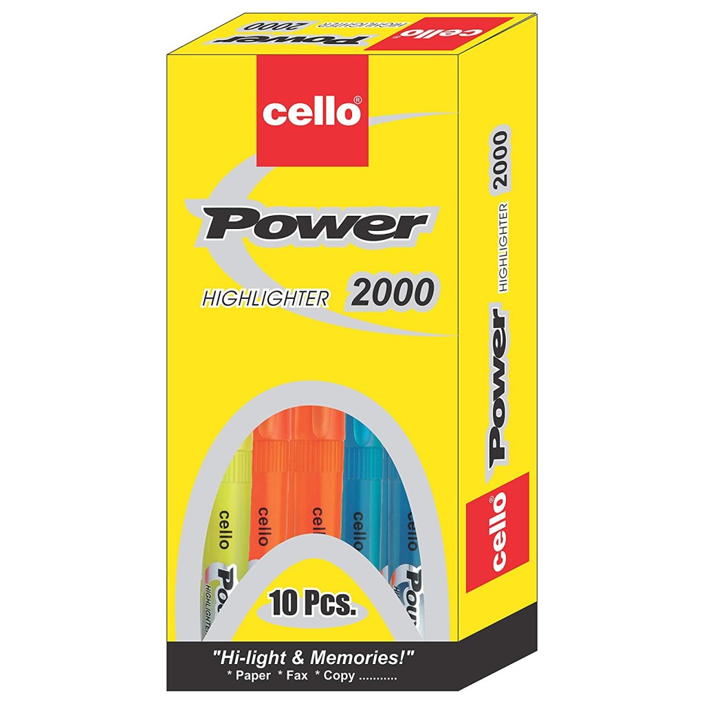 Cello Power Line Highlighter - Pack of 10 (Multicolor) Latest Deal On Cello Power Line Highlighter - Pack of 10 (Multicolor) - Dealsified