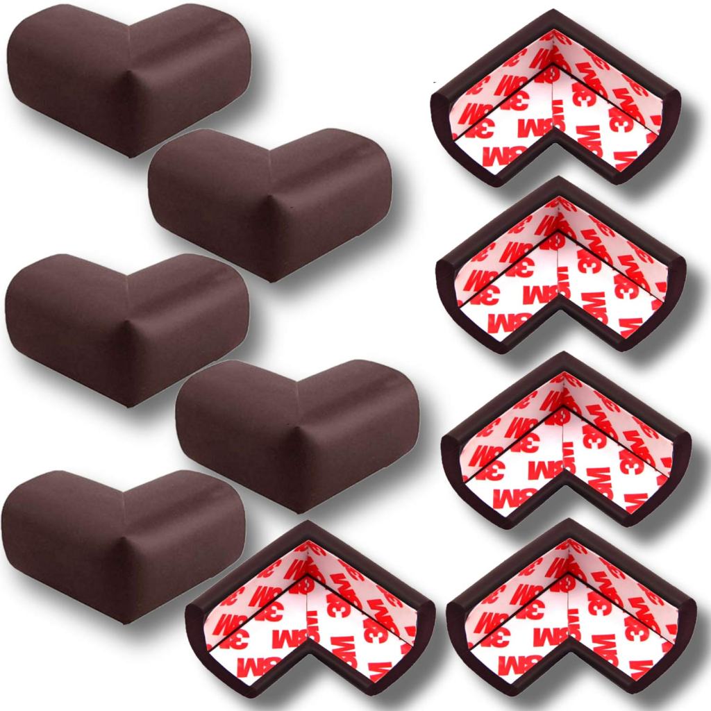 Latest Deal On KidDough Baby Proofing Extra Thick Safety Soft Cushion Edge Corner Protector Guard for Kids Safety (Brown) - 10 pcs (Pre-Taped) - Dealsified