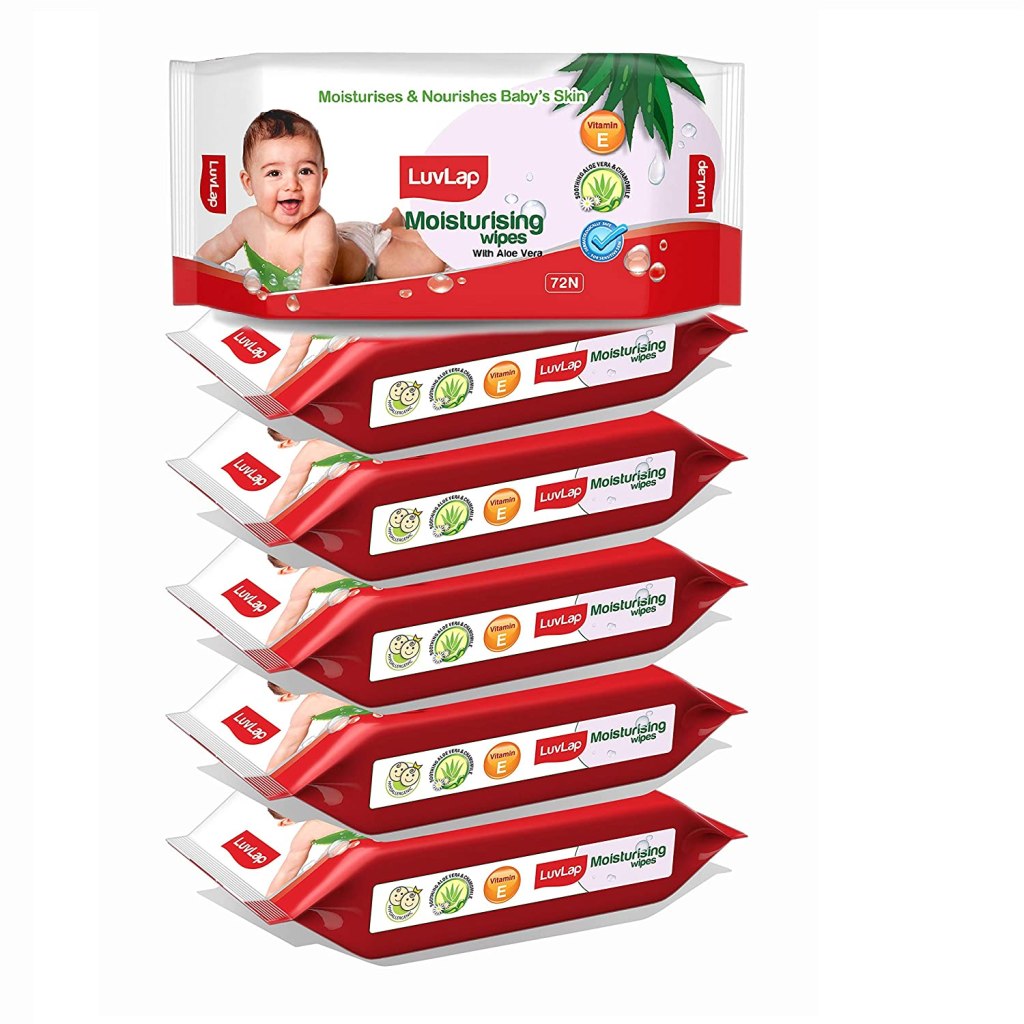 Latest Deal On LuvLap Paraben Free Baby Wipes with Aloe Vera (72 Wipes/Pack, Pack of 6) - Dealsified