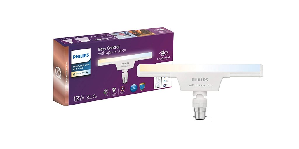 Latest Deal On Philips Smart Wi-Fi LED T-Bulb 12-Watt WiZ Connected (Pack of 1) - Dealsified