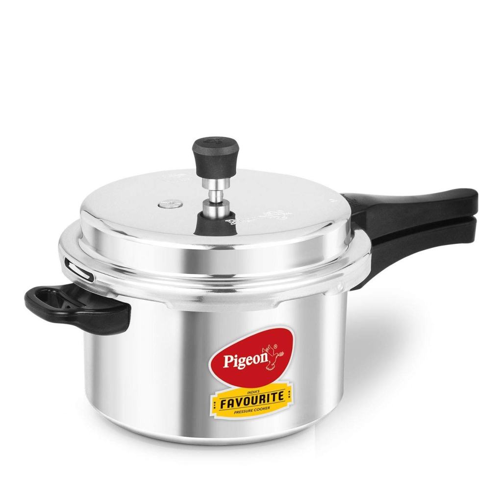 Pigeon By Stovekraft Favourite Induction Base Aluminium Pressure Cooker with Outer Lid, 5 Litres Latest Deal On Pigeon By Stovekraft Favourite Induction Base Aluminium Pressure Cooker with Outer Lid, 5 Litres - Dealsified