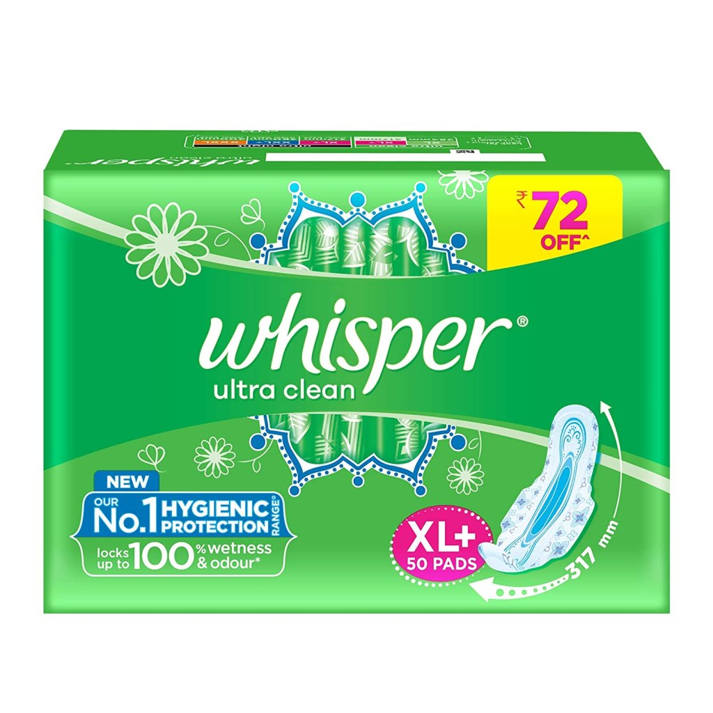 Latest Deal On Whisper Ultra Clean Sanitary Pads For Women (Pack of 50 Napkins) - Dealsified