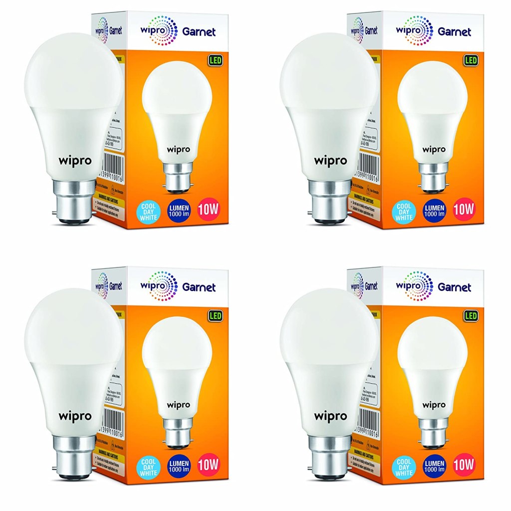 Wipro Garnet Base B22 10-Watt LED Bulb (Pack of 4) Latest Deal On Wipro Garnet Base B22 10-Watt LED Bulb (Pack of 4) - Dealsified