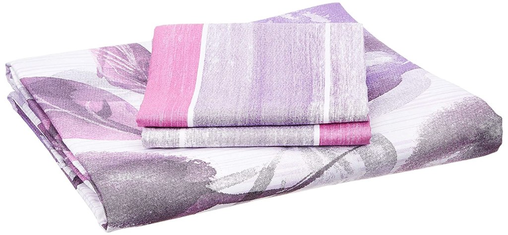 Latest Deal On Bombay Dyeing Cynthia Polycotton Double Bedsheet with 2 Pillow Covers - Purple - Dealsified