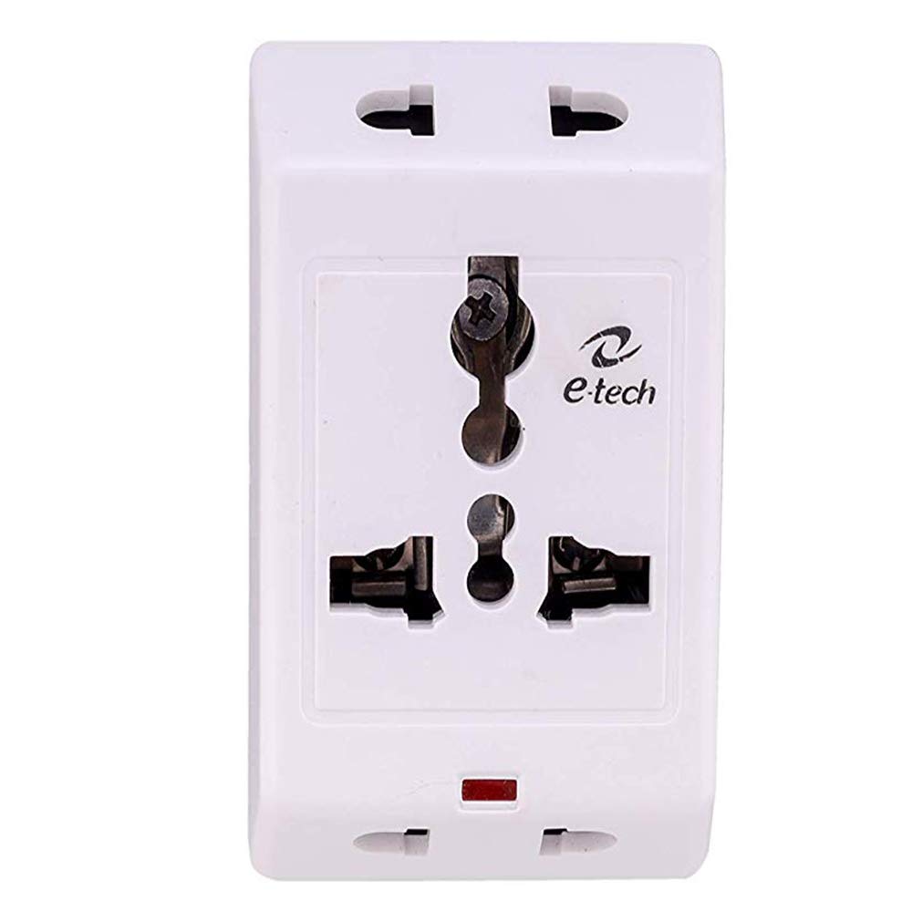 Latest Deal On E-Tech 3-Pin 6A Universal Socket Multi Plug Travel Plug Adapter with Surge Protector - Dealsified