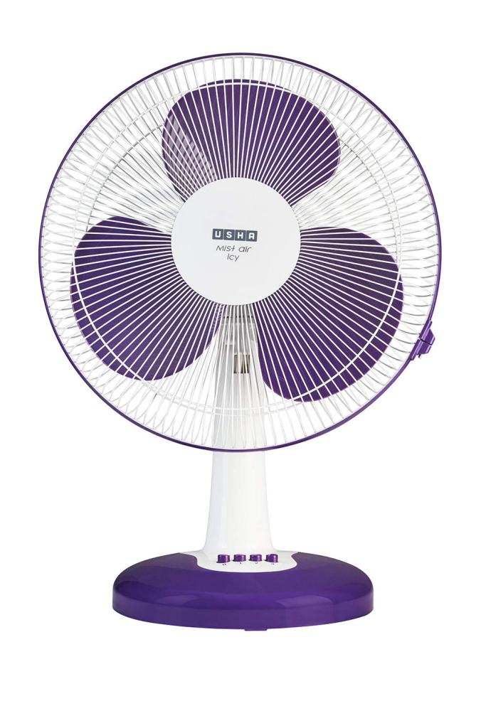 Latest Deal On Usha Mist Air ICY 400MM 55- Watt Table Fan (Purple) - Dealsified