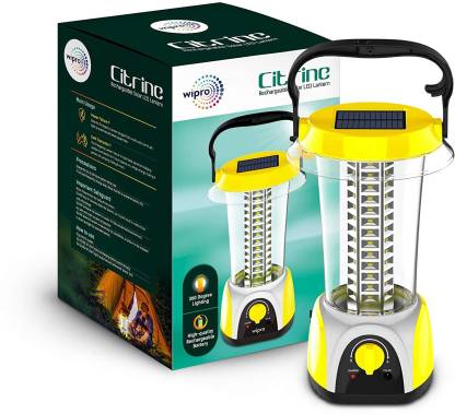WIPRO Citrine Rechargable Solar LED Lantern Lantern Emergency Light Latest Deal On WIPRO Citrine Rechargable Solar LED Lantern Lantern Emergency Light - Dealsified