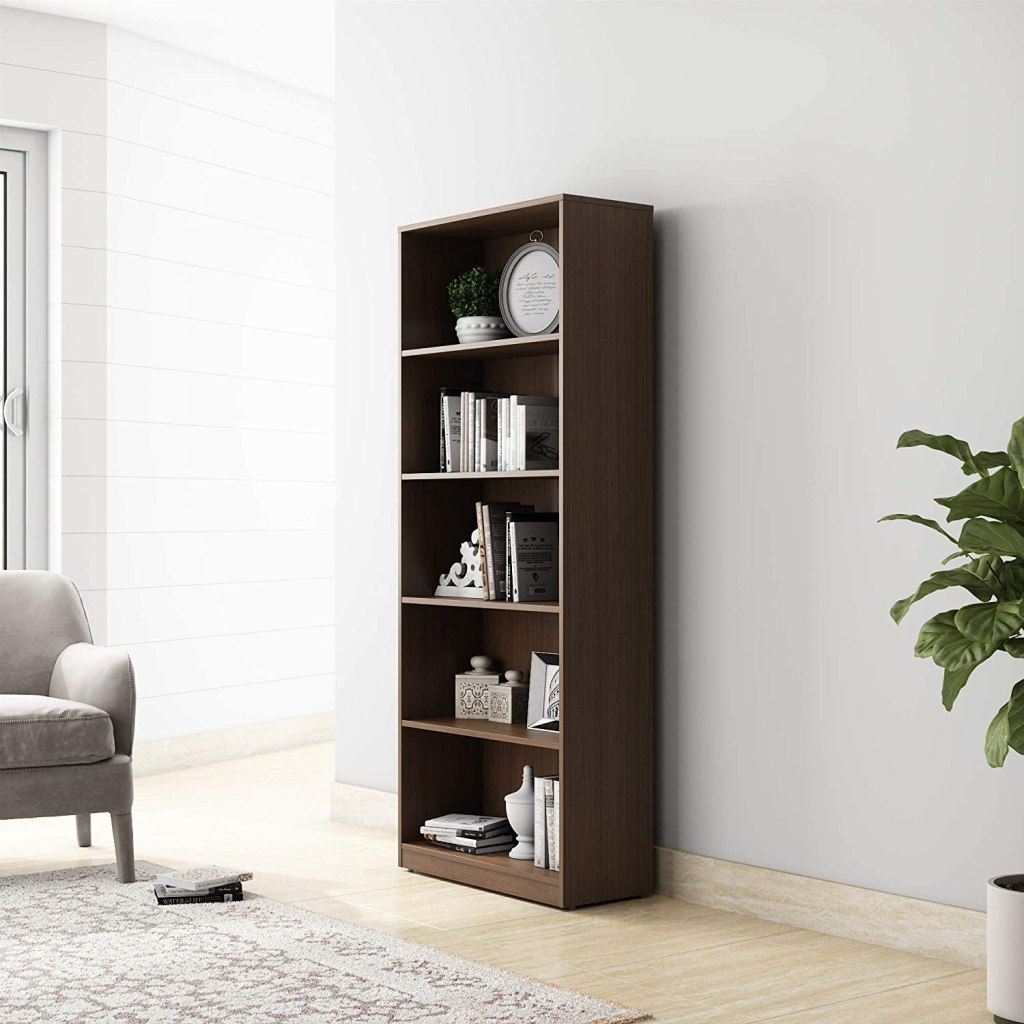 Latest Deal On Amazon Brand - Solimo Pavo Engineered Wood Bookcase (Walnut Finish) - Dealsified