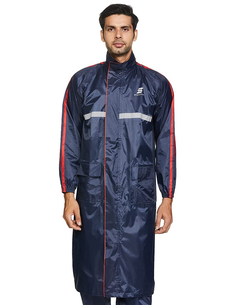 Latest Deal On Amazon Brand - Symactive Water Resistant Polyester Long Rain Coat - Dealsified