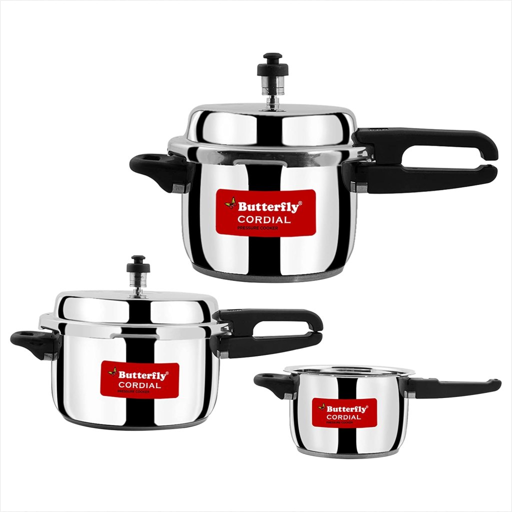Latest Deal On Butterfly Cordial 2L, 3L & 5L Stainless Steel Pressure Cooker - Dealsified