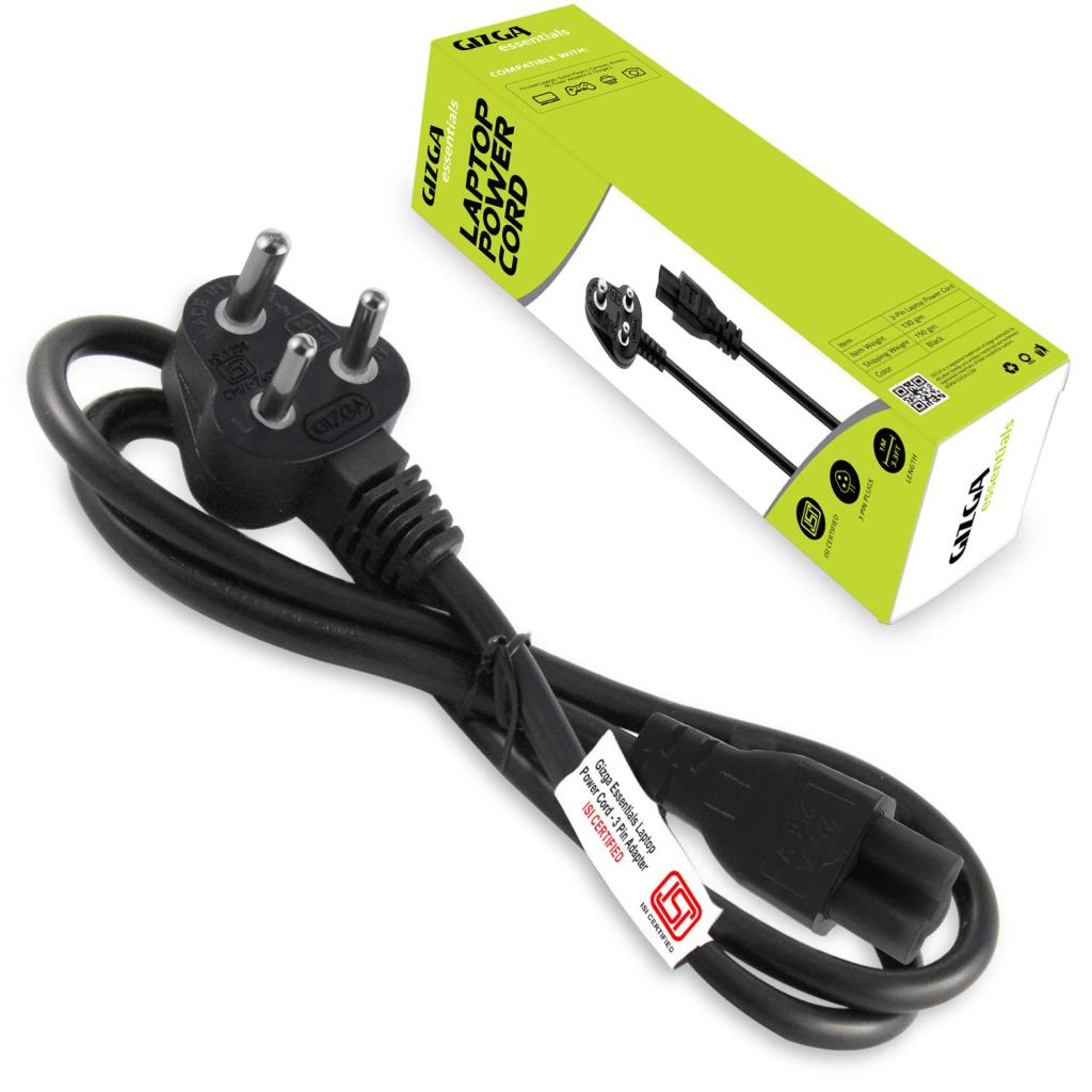 Gizga Essentials Laptop Power Cable Cord- 3 Pin Adapter Latest Deal On Gizga Essentials Laptop Power Cable Cord- 3 Pin Adapter - Dealsified
