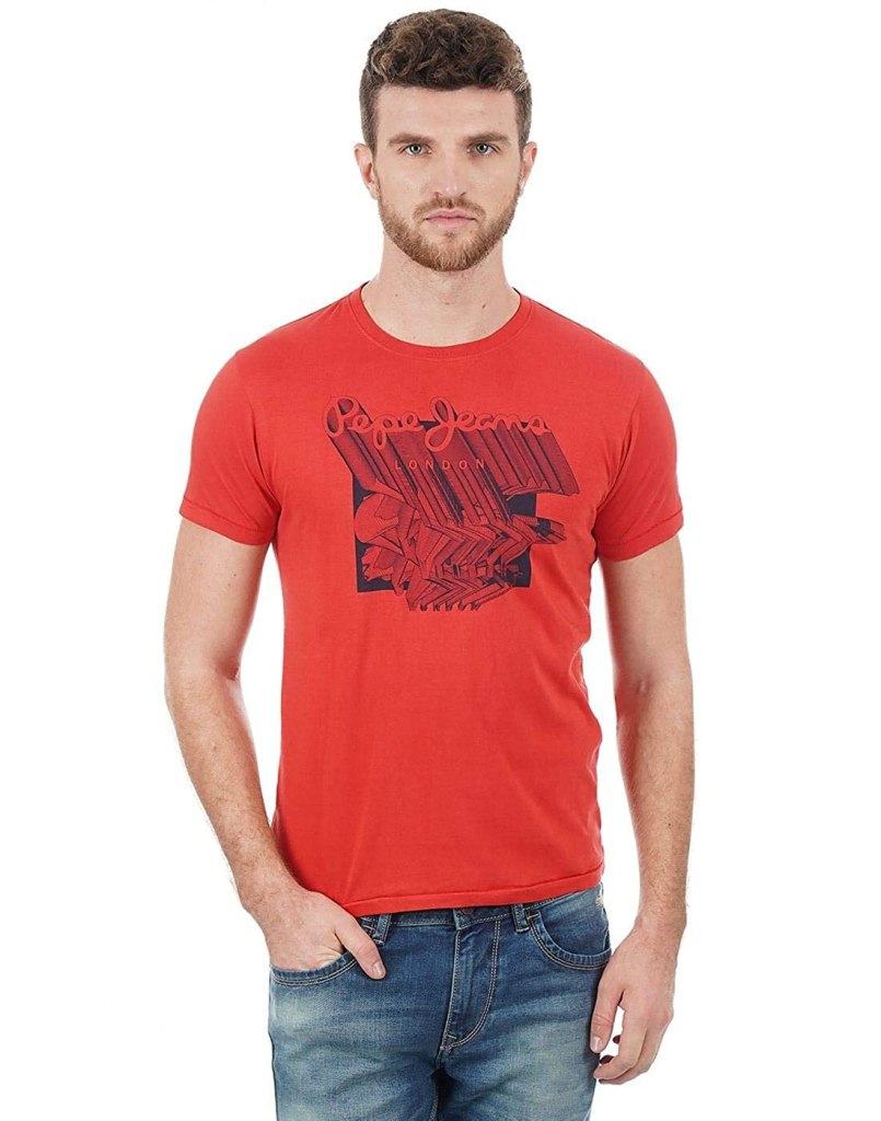 Latest Deal On Pepe Jeans Men Red Tshirt - Dealsified