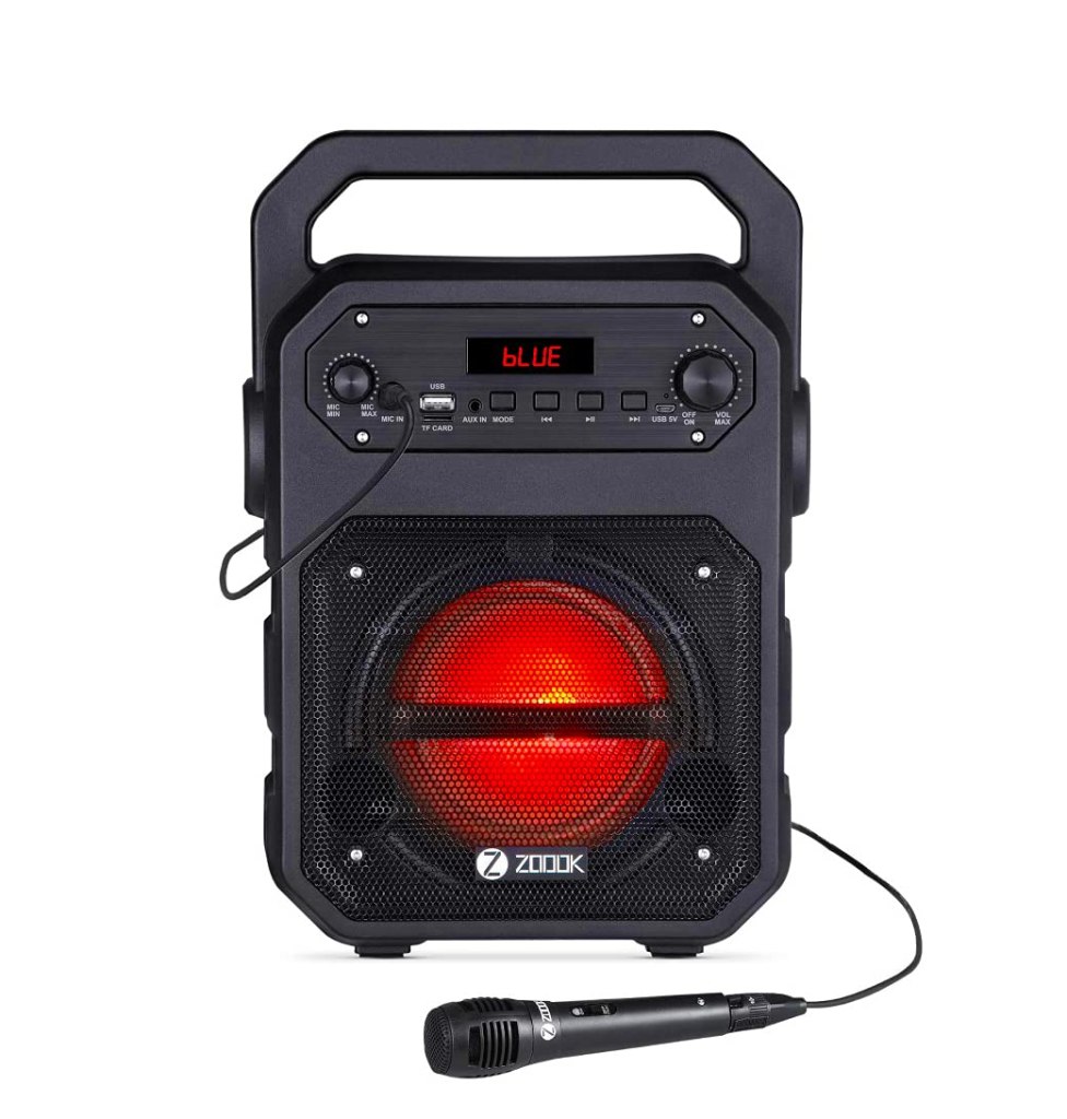 Latest Deal On Zoook Rocker Thunder 20 watts Bluetooth Party Speaker with Karaoke - Dealsified