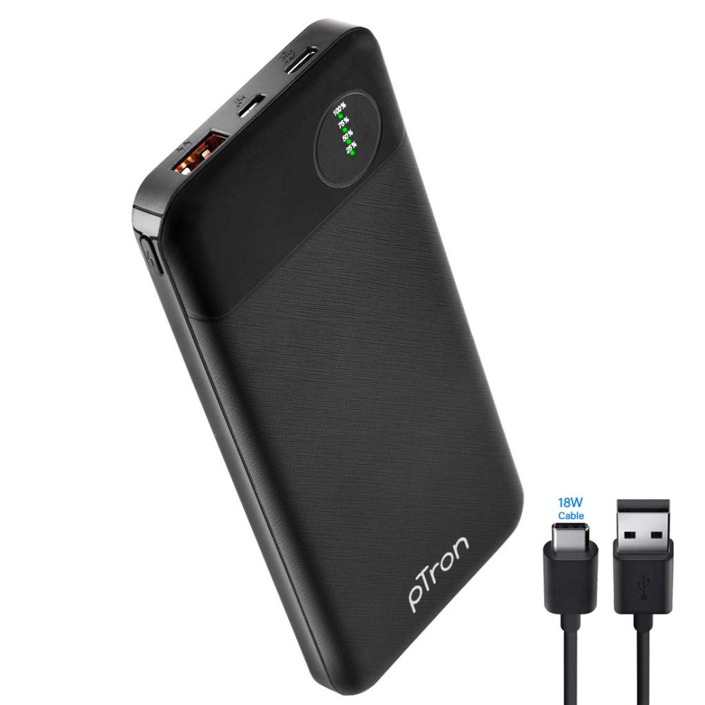 Latest Deal On pTron Dynamo Pro 10000mAh 18W QC3.0 PD Power Bank - Dealsified
