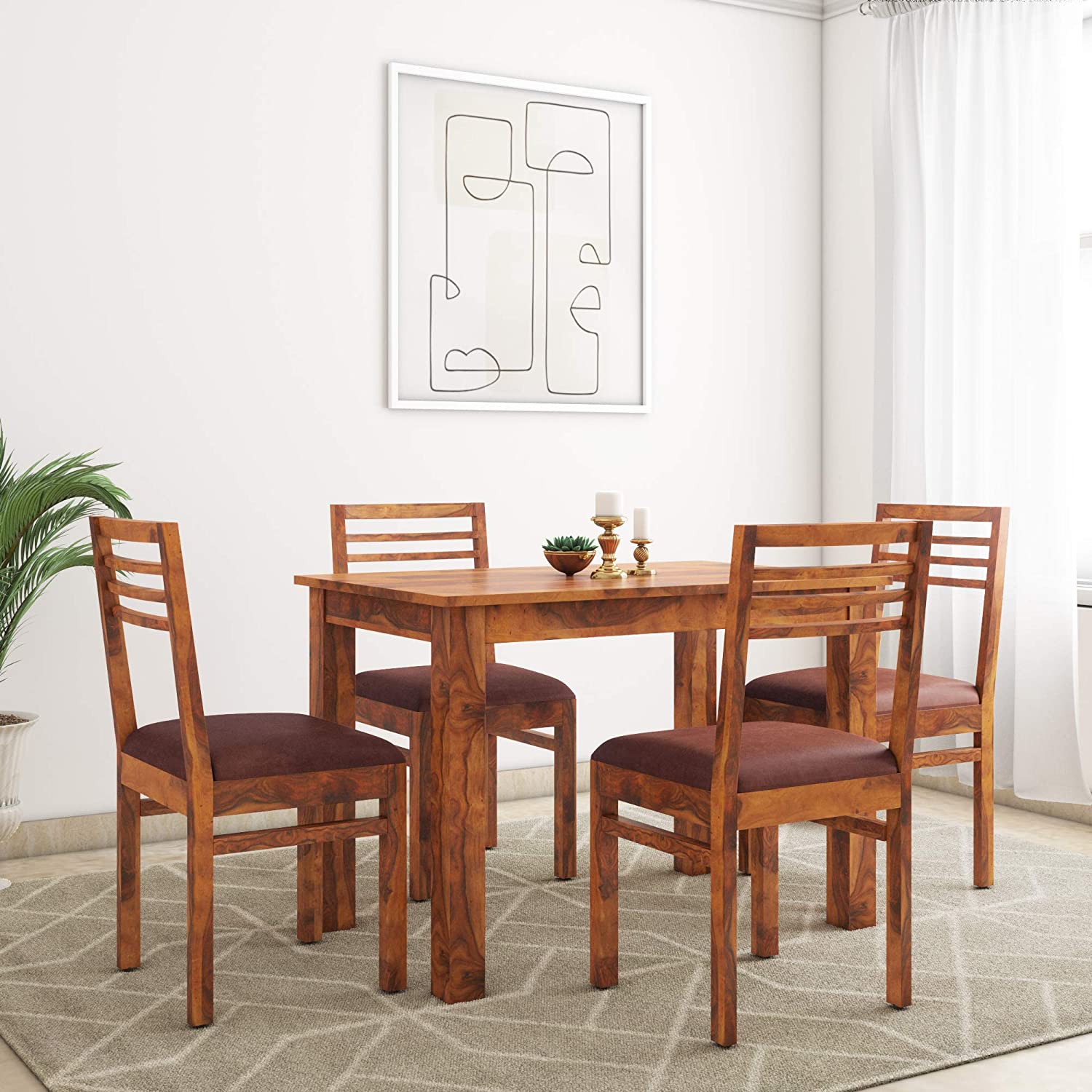Best Deals on Amazon Brand Solimo Clara 4 Seater Sheesham Wood Dining