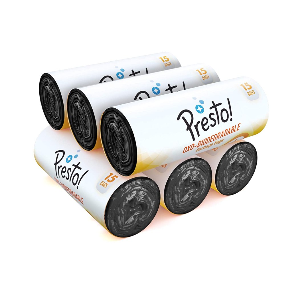 Latest Deal On Presto! Oxo-Biodegradable Garbage Bags, Large (24 x 32 inches) - 15 bags/roll (Pack of 6) - Dealsified