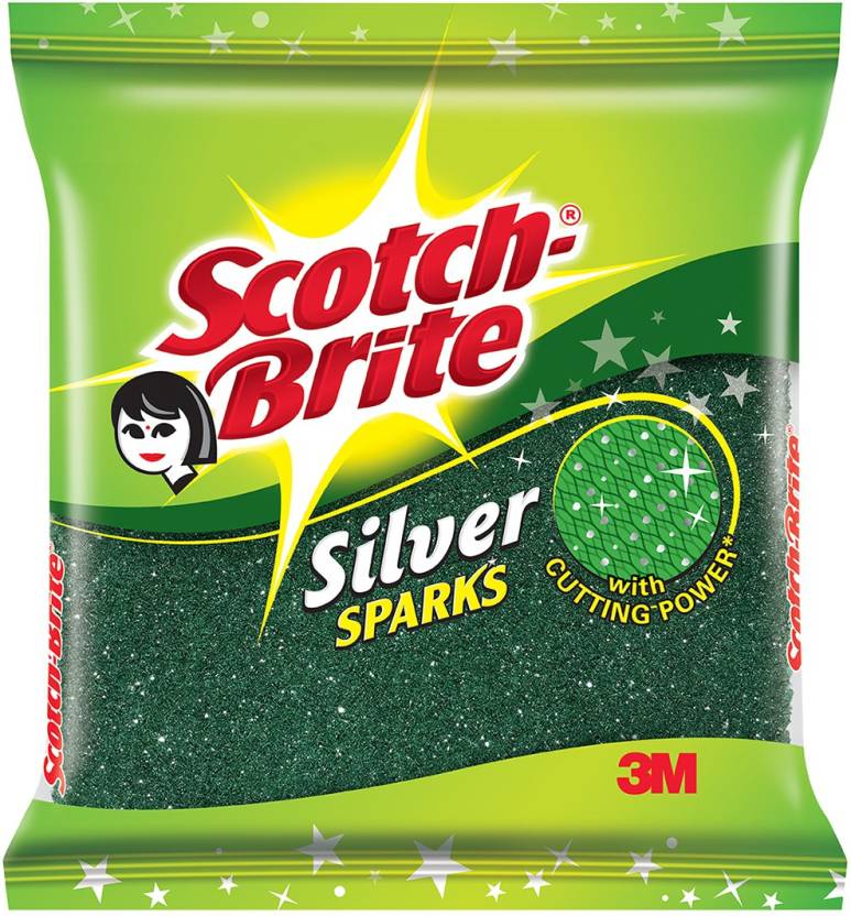 Latest Deal On Scotch-Brite Silver Sparks Scrub Pad (Regular, Pack of 3) - Dealsified