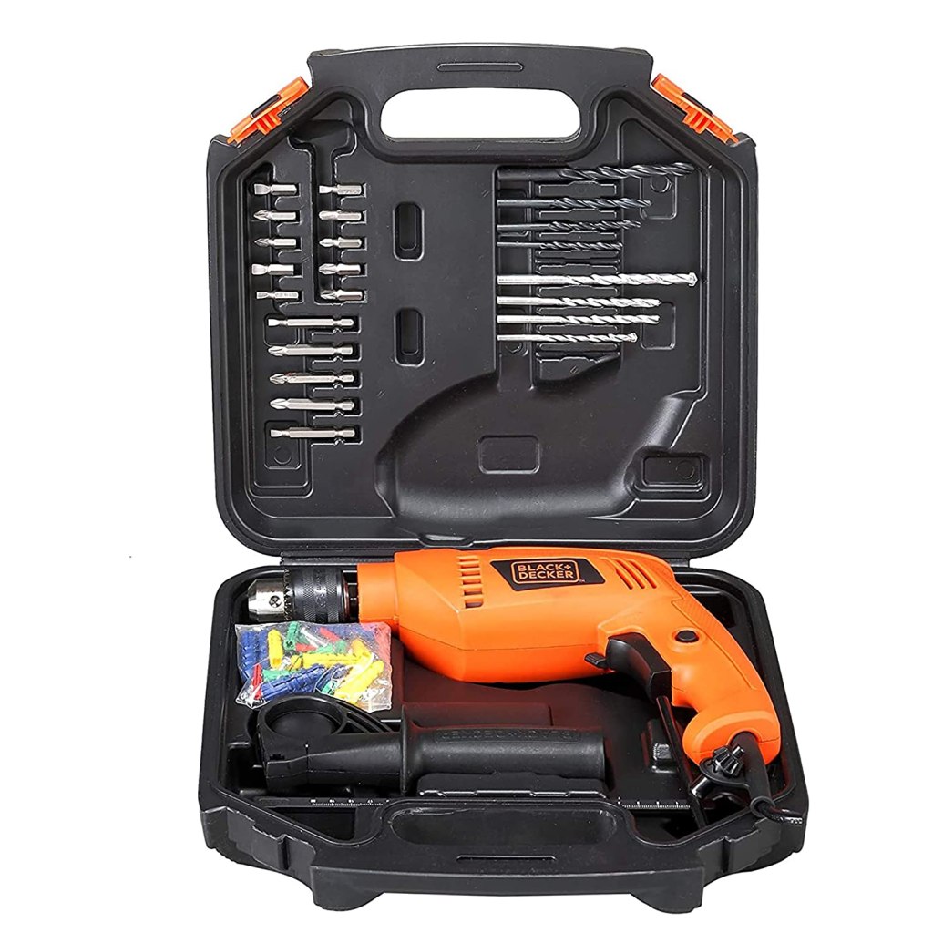 Latest Deal On BLACK+DECKER HD555K50-IN Variable Speed Reversible Impact Drill Machine Kit - Dealsified