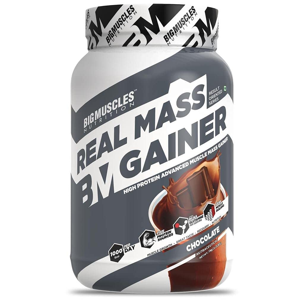 Latest Deal On Bigmuscles Nutrition Real Mass Gainer [1Kg, Chocolate] - Dealsified
