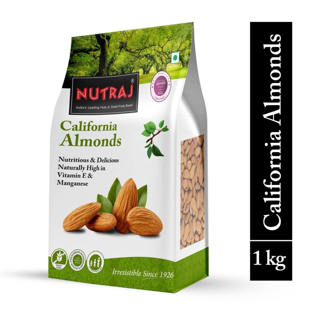 Latest Deal On Nutraj 100% Natural Premium Raw California Almonds 1 Kg Pack Dried - Dealsified